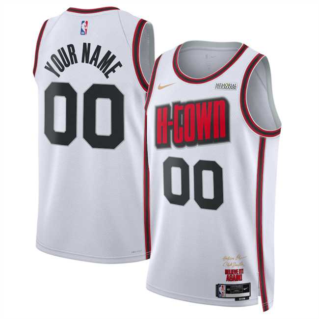 Mens Houston Rockets Actiive Player Custom White 2024-25 City Edition Stitched Jersey